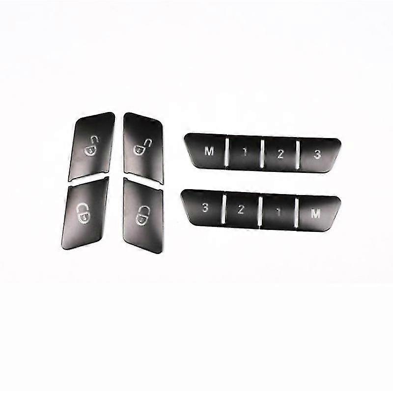 12pcs Car Door Seat Memory Lock Switch Buttons Stickers Cover Trim For Mercedes Benz A B C E Class
