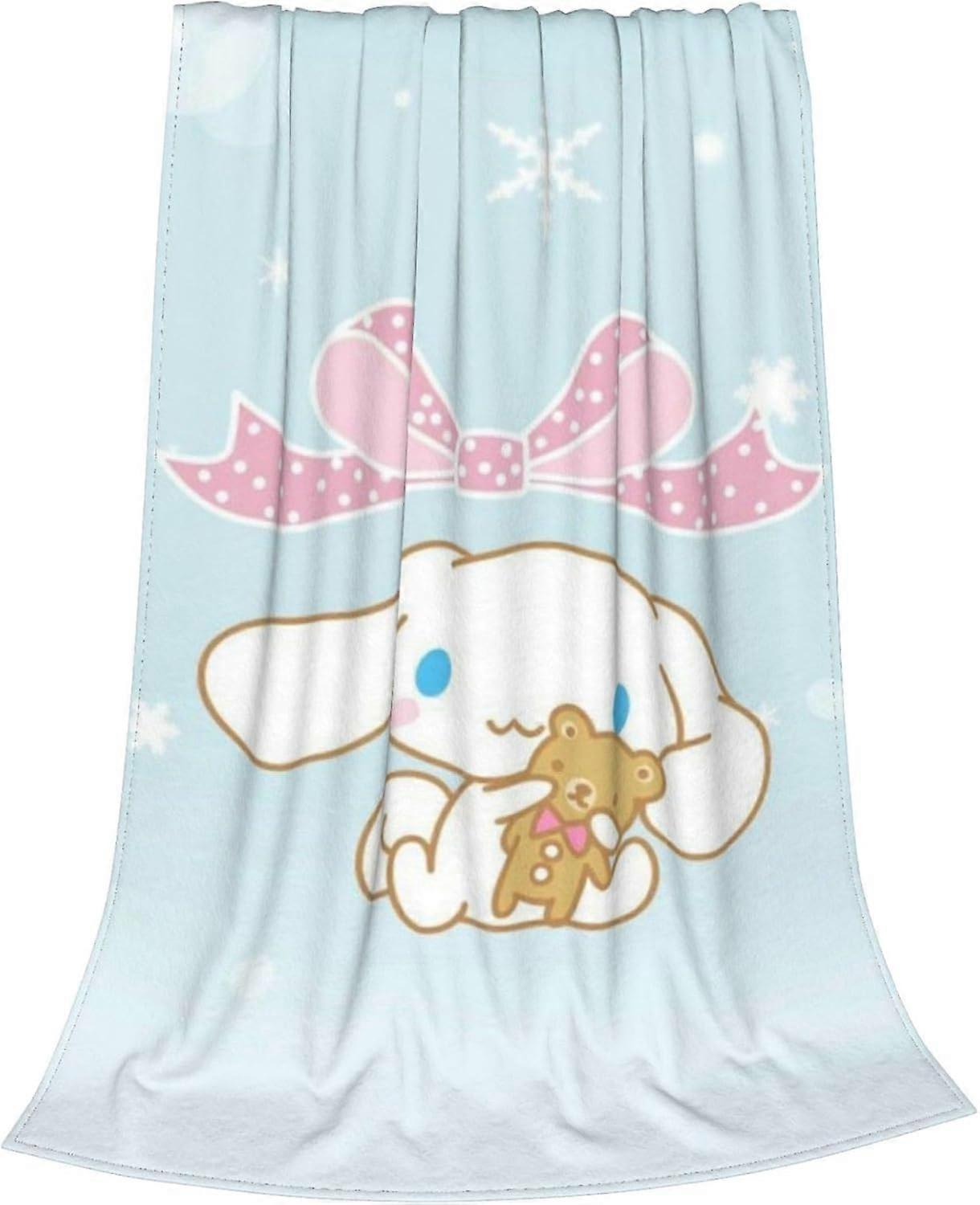 Mjuk flanell kasta filt Cinnamoroll Dog tecknad filt lätt hela säsongen sängfilt sängkläder för sovrum soffa soffa-877