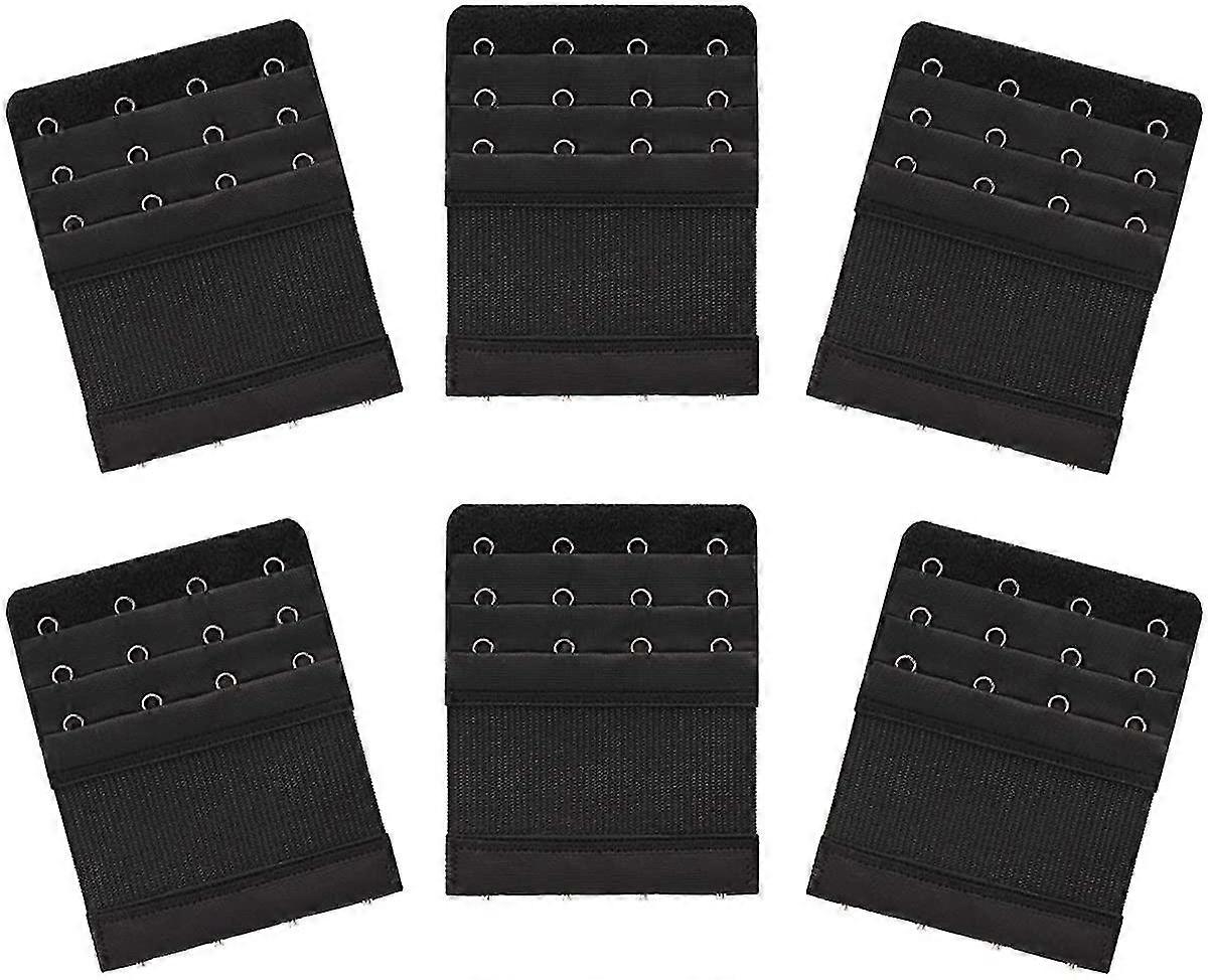 6 pièces Femmes Soft Confortable Elastic Bra Extenders Bra Extension Strap 4 Hook 3 Row Lady's Bra Extender Bra Band-yyc