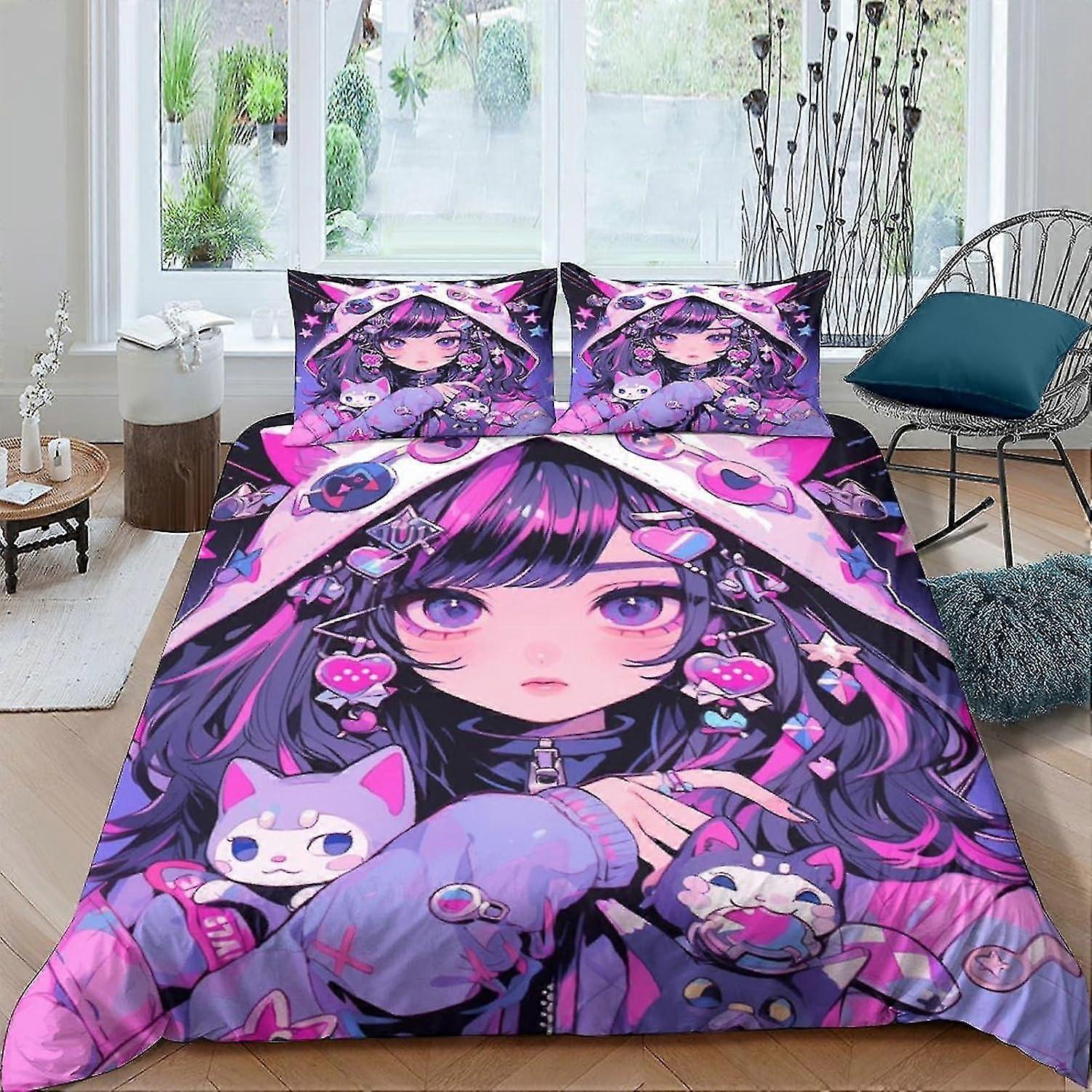 o4812 lençóis cartoon cama capa de edredão 3d quadrinhos impressos colcha capa de edredão com fecho de zíper, quadrinhos de cama de casal lençóis fvv4812