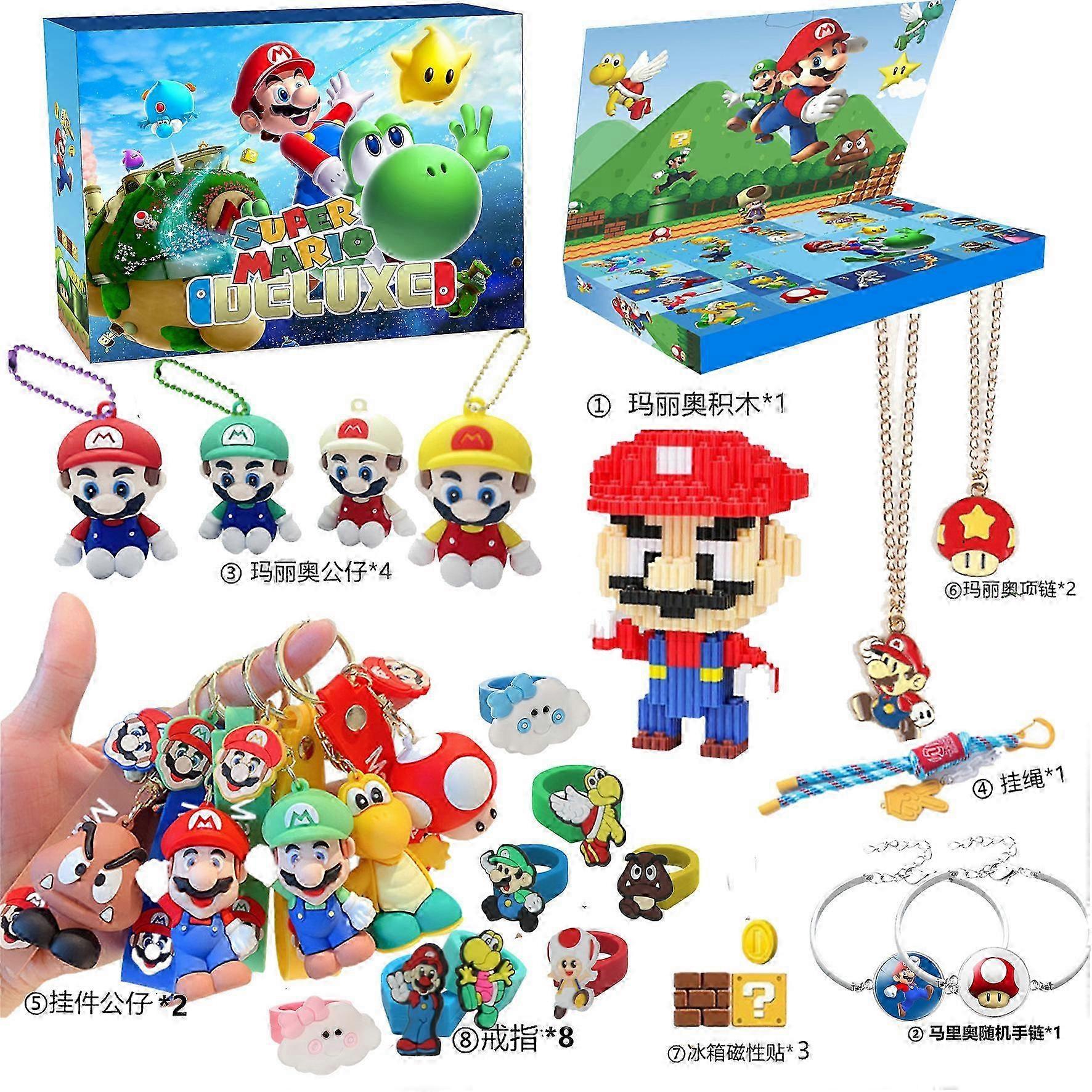 Christmas Advent Calendar  Stitch blind box Sanrio Kuromi keychain Stella Lou Hole Le Mario anime blind