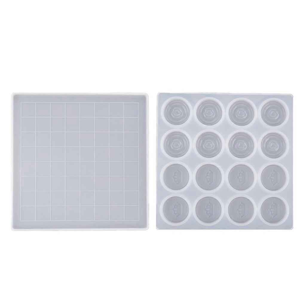 Checkers Epoxy Molds Chess Resin Casting Mold for DIY Making Home Decor