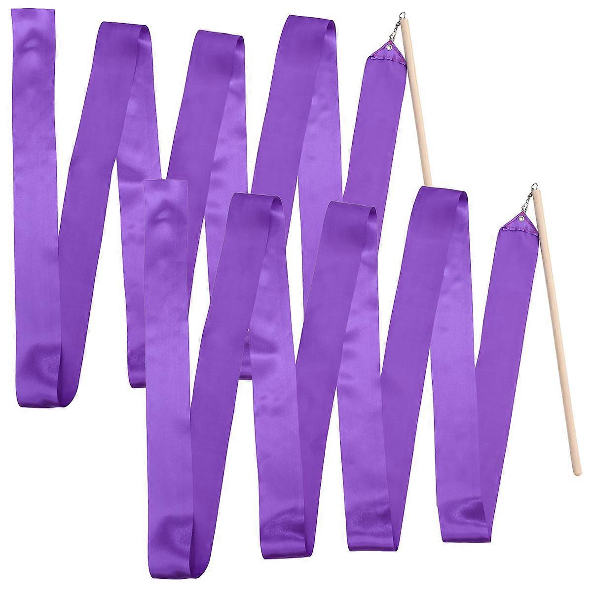 2 יחידות 4m התעמלות אומנותית צבעונית ריקודי סרט התעמלות סטרימרים של ריקודי סרטים לילדים (סגול)