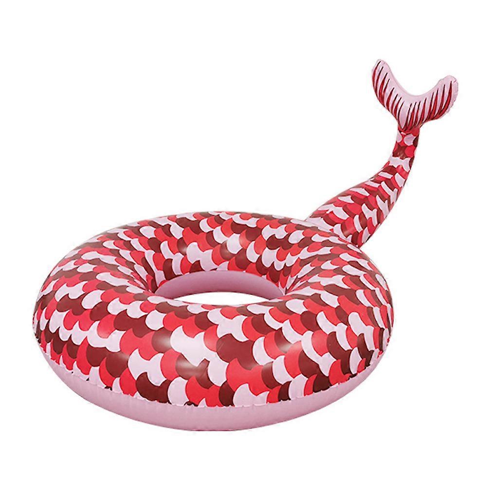 Red Mermaid Pool Float Inflatable Swimming Ring for Adults