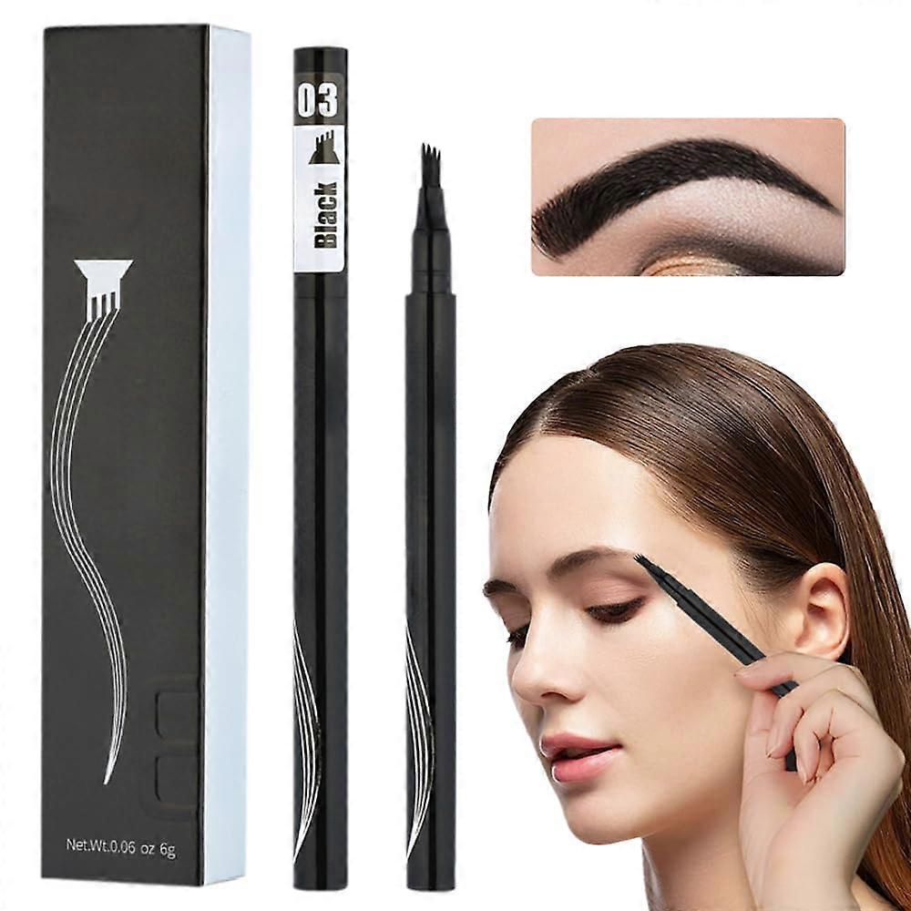 Eyebrow Microblading Pen, 2PCS Microblading Eyebrow Pen Tattoo Pencil 4 Fork Tip, Waterproof Magic Eyebrow Pencil Microblading Eyebrow Pencil for Natu