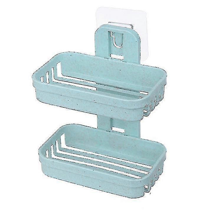 Double-layer Suction Cup Wall-mounted Free Punch Drain Soap Dish, Soap Tray Rack