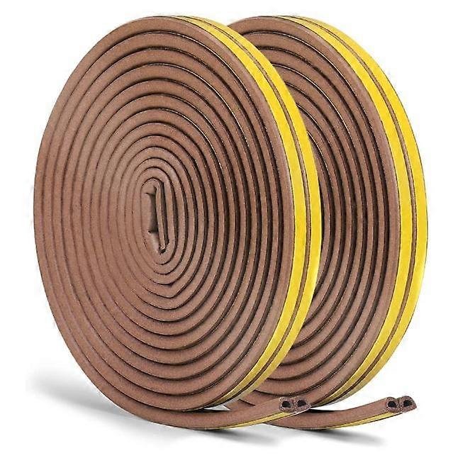 Seal Strip 20m, Self Adhesive Weatherproof Window Door Weatherstrip (Brown)
