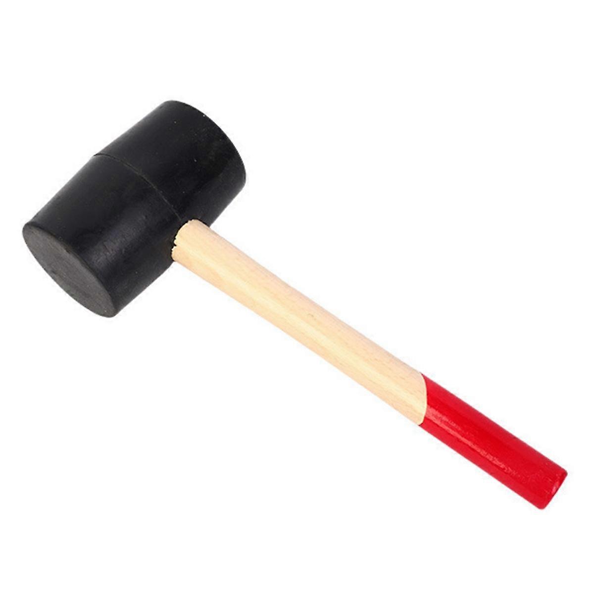 Rubber Hammer with Wooden Handle Installation Hammer Black Wooden Floor Beating Hammer Renovation T