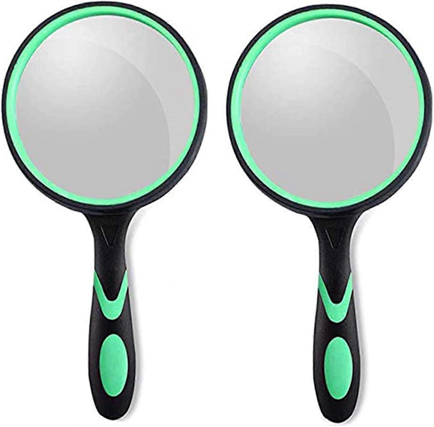 2 Pack 10x75mm Toddler Magnifying Glass with Handle for Reading, Working Close Up, Insects, Science