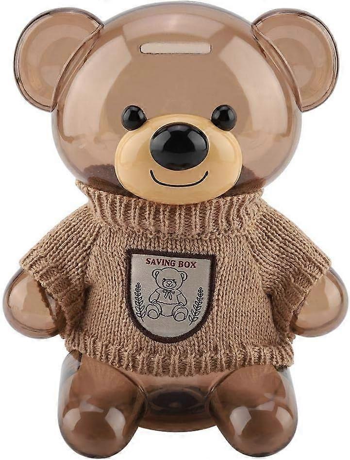 2025 Νέος κουμπαράς, φορητός παιδικός κουμπαράς Κουμπαράς Money Box Cartoon Ρούχα Αρκούδα Πλαστικά Διαφανή Δευ