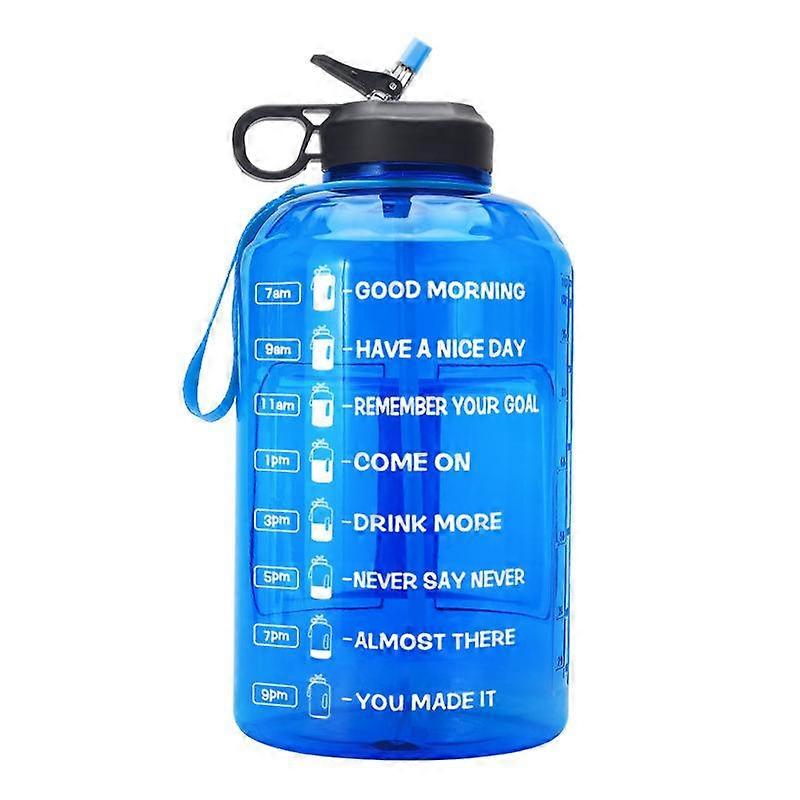 Motivational Water Bottle with Straw and Time Marker