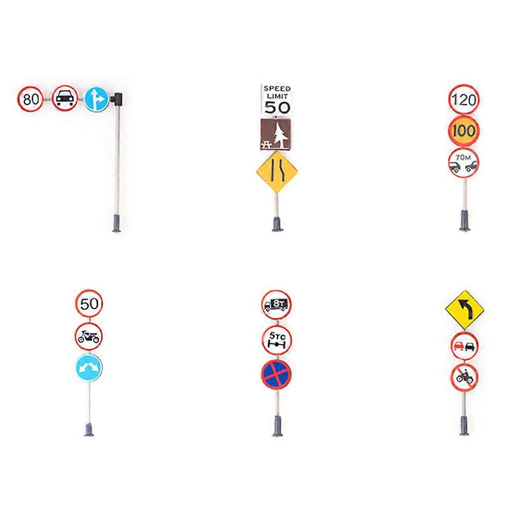 Micro Traffic Sign Simulation Traffic Board DIY House Building Track Toy Decors