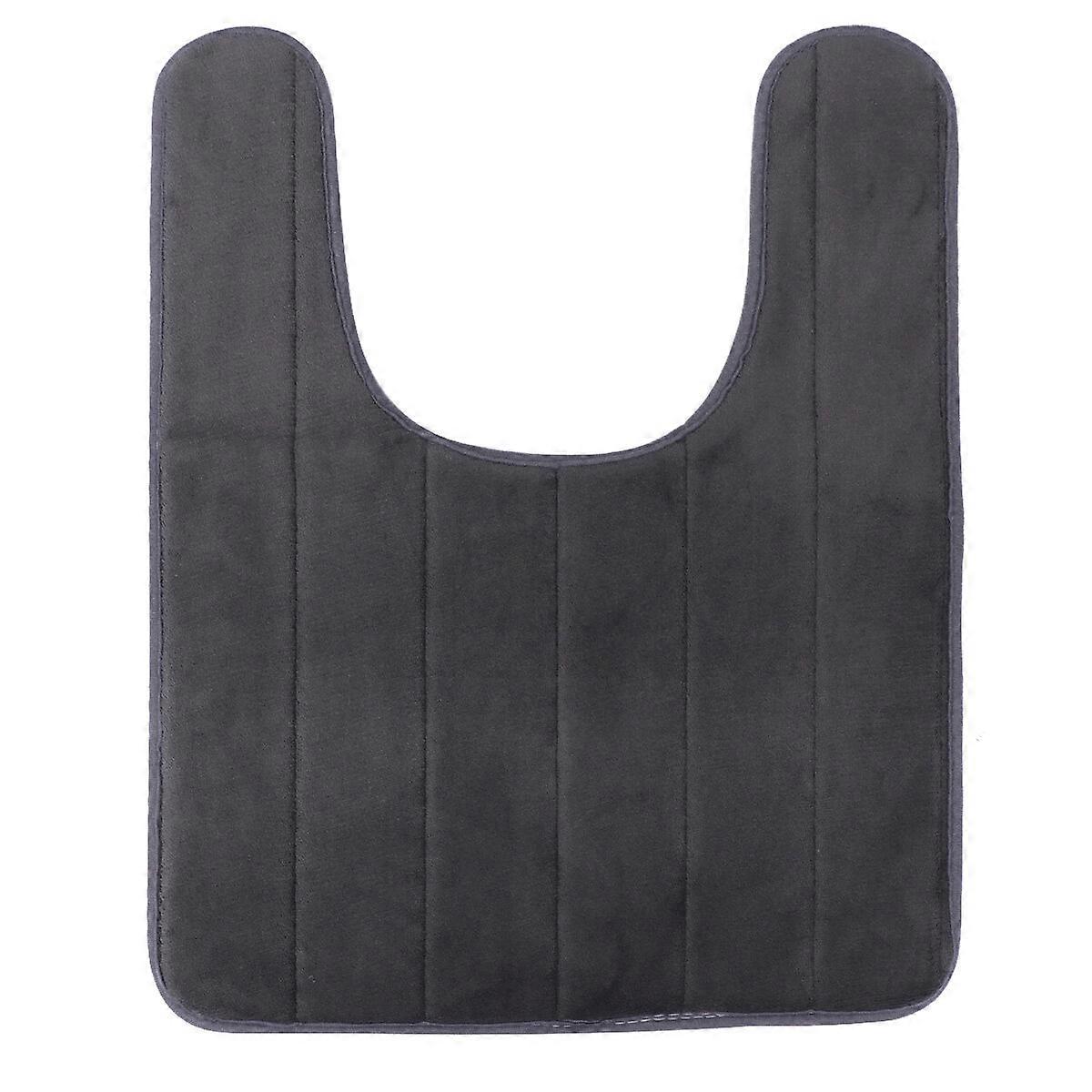 50x60cm Memory Closestool Fußmatte Anti-Rutsch-WC-Teppich U-Form Bodenauflage dunkelgrau