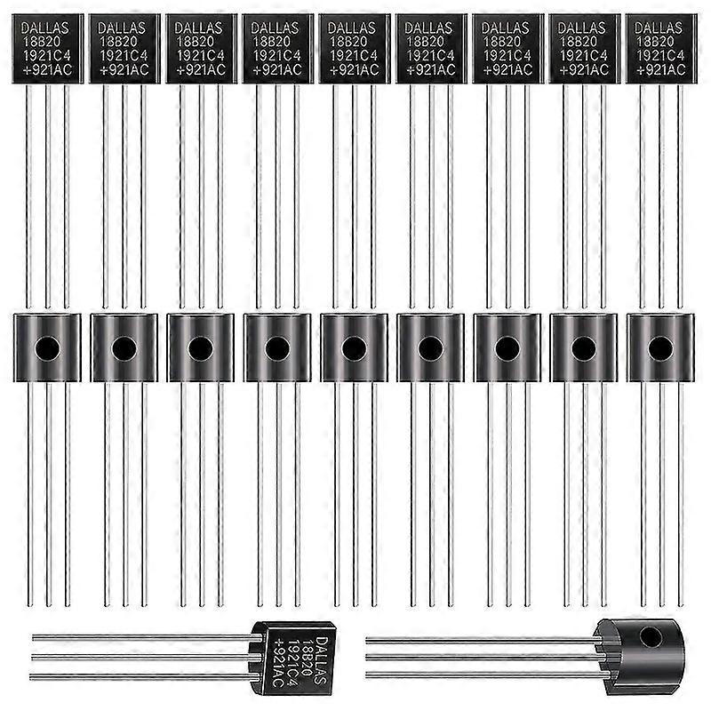 20 Pieces DS18B20 Temperature Sensor 1-Wire Interface Technology with 3-Pin TO-92 Compatible Yalo