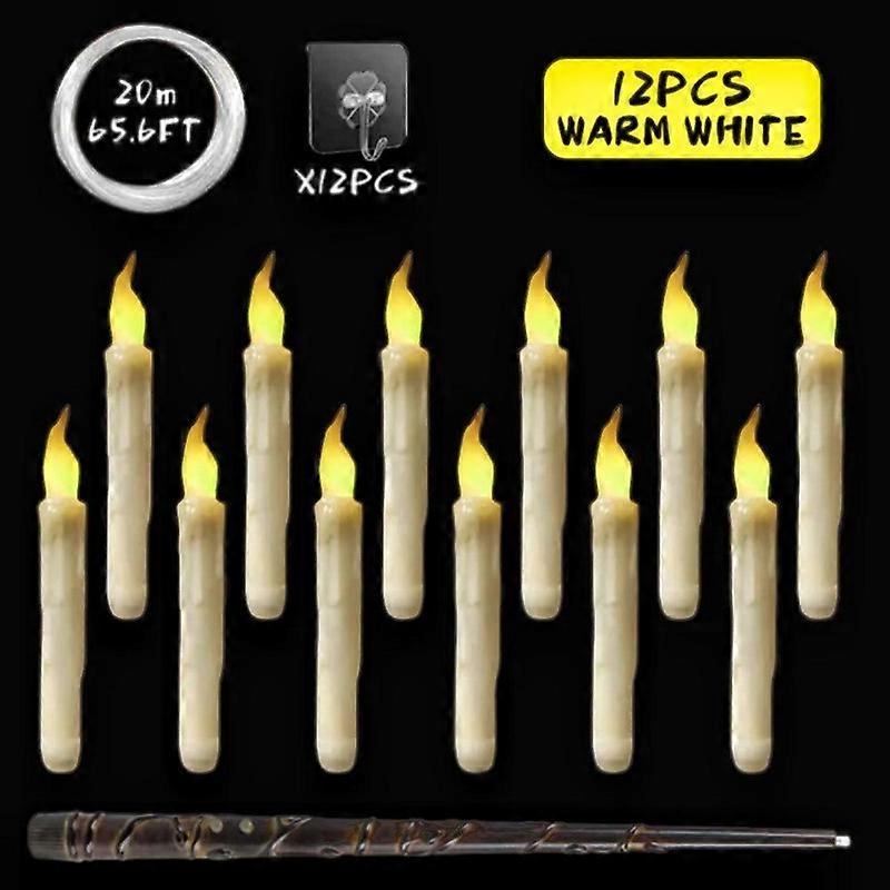12Pcs Magic Flameless Floating Candles