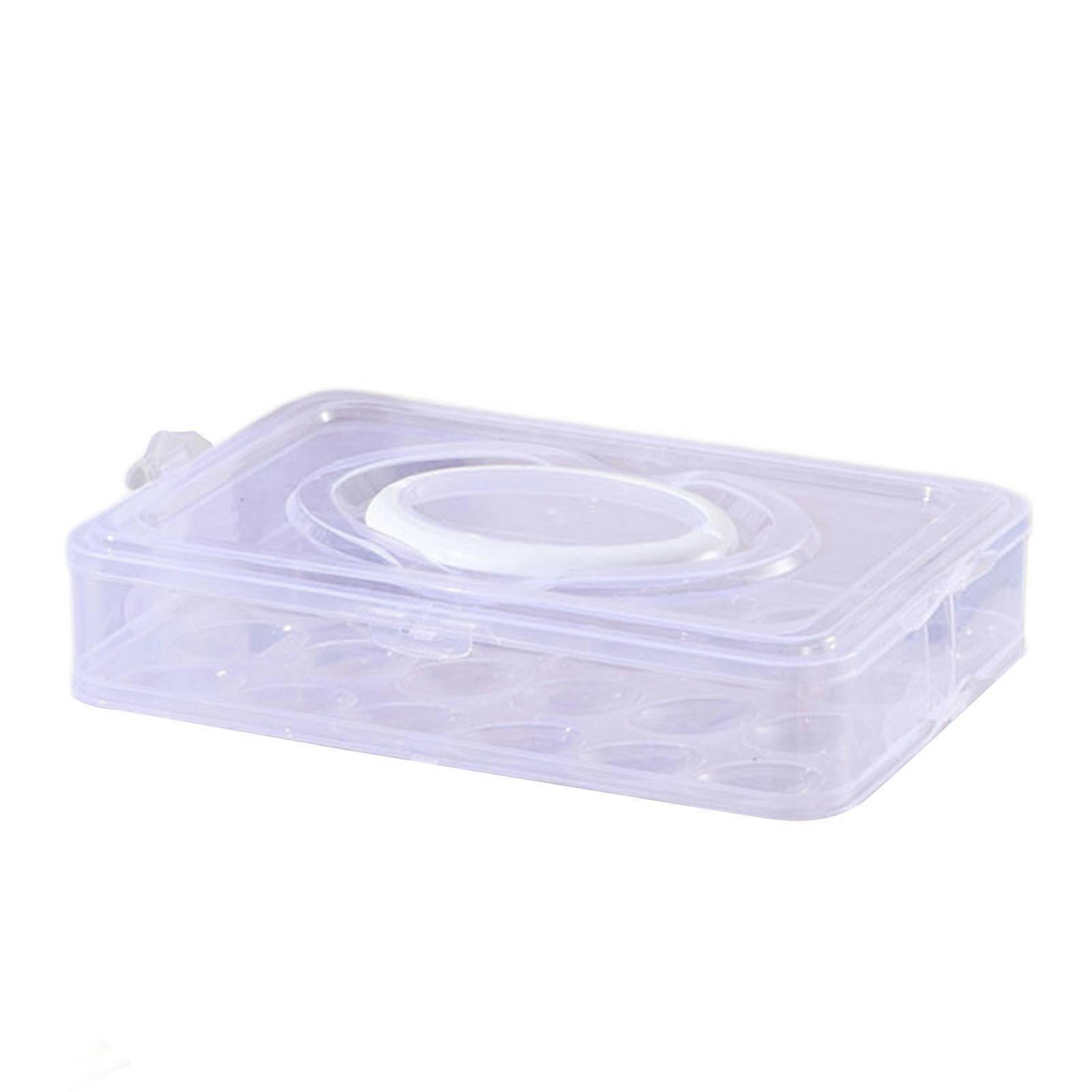 Egg Storage Box Transparent 24 Grids Large Capacity Dustproof with Lid And Handle Stackable Kitchen Fridge Egg Tray Egg Storage Container Egg Holder