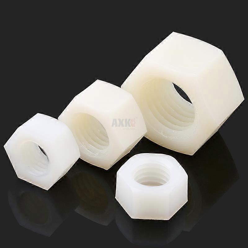 25x M2 M2.5 M3 M4 M5 M6 M8 M10 M12 Brand Black White Nylon Plastic Insulation Metric Threaded Hex Hexagon Nut For Bolt Screw