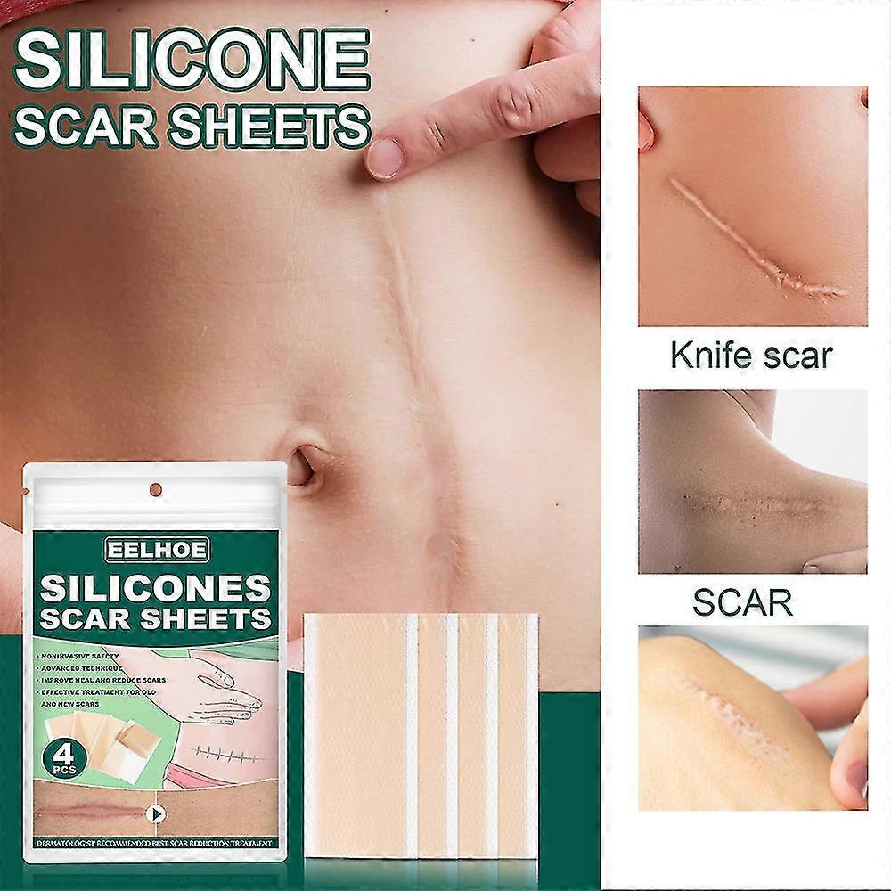 4pcs/set Silicone Scar Sheets Improves Heals And Lightens Scars