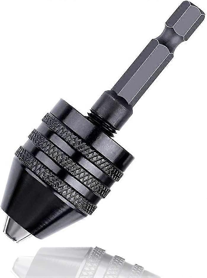 Keyless Drill Chuck, Hex Shank Quick Change Chuck Conversion Tool Electric Screwdriver Impact Driver Adapter Converter(2pcs, Black)