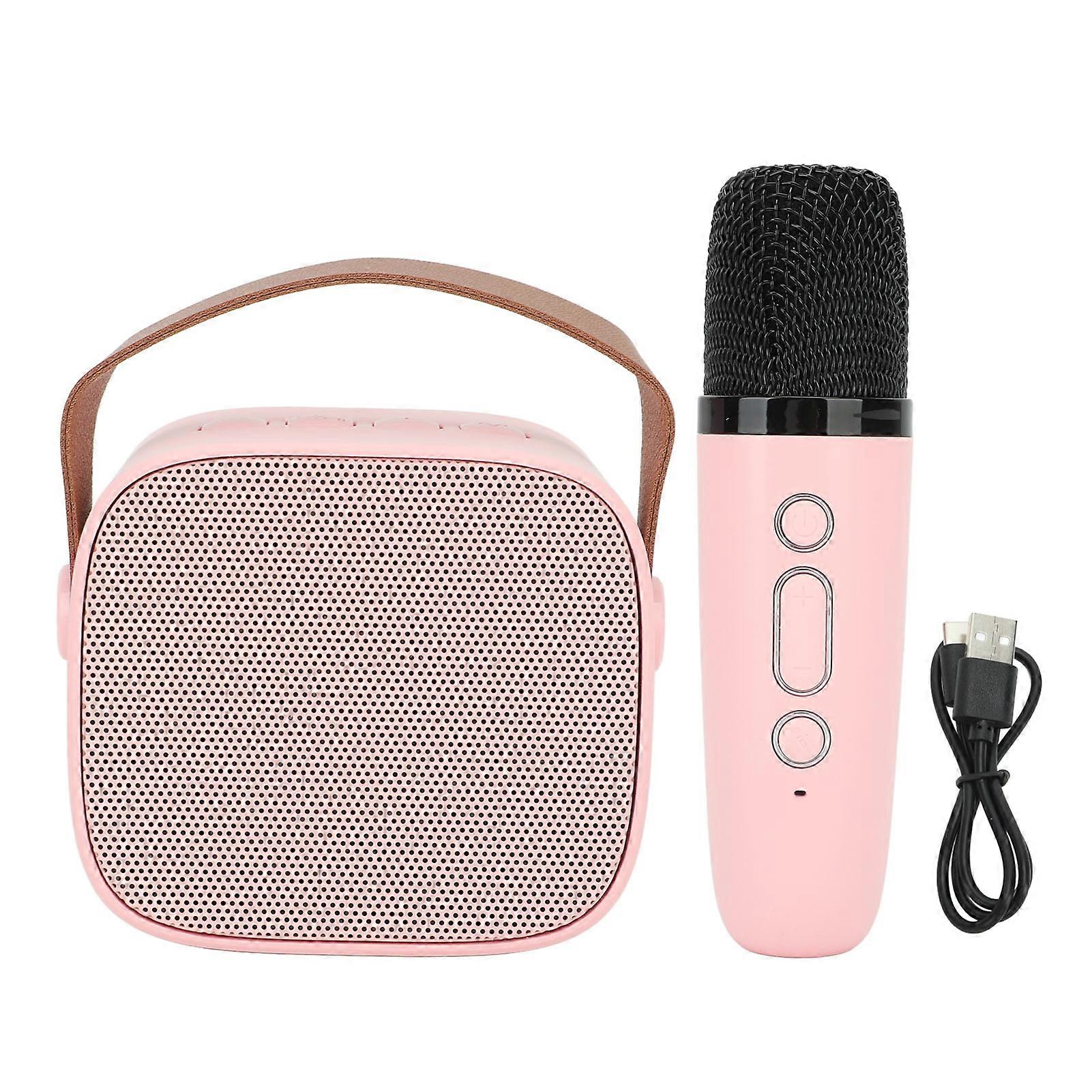 Mini Karaoke Machine with Wireless Microphone Portable Bluetooth Speaker for Kids Adults