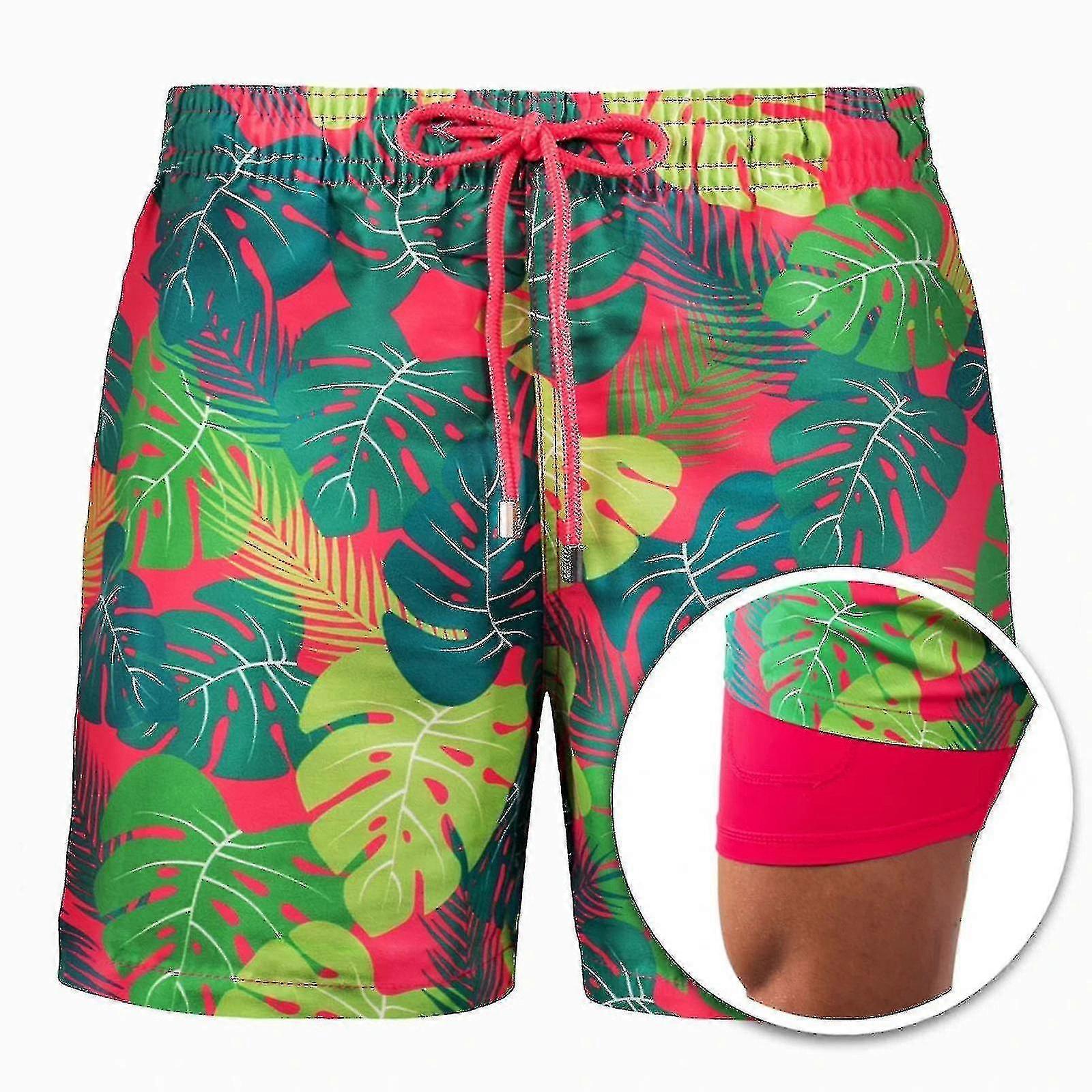 Mens Swim Trunks With Compression Liner -e