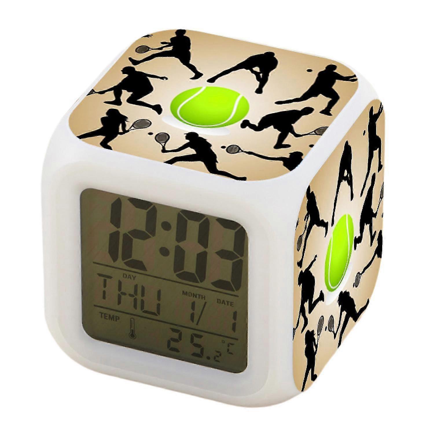 Sveglia da tennis per camera dei bambini, sveglia digitale a led per camera da letto Facile impostazione cubo sveglia orologi3