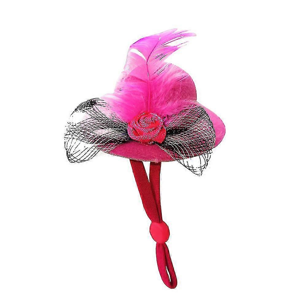 Pet Hat Feather Decor Hat With Adjustable Rope For Chicken