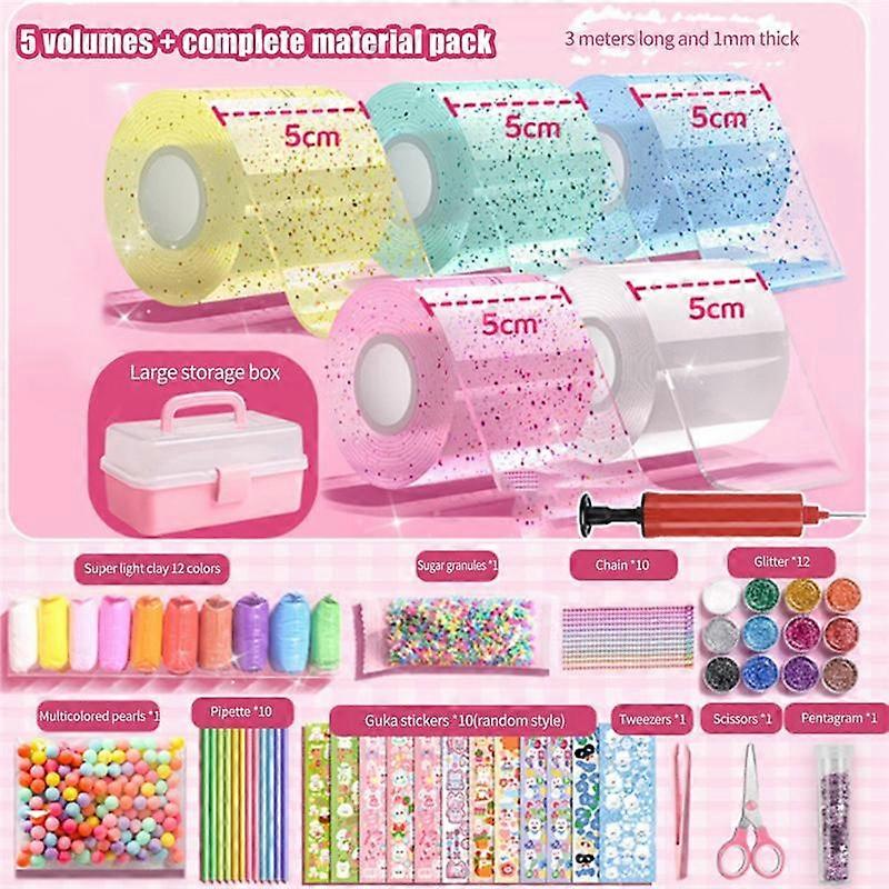 5 Rolls Bubble Tape Non-Marking Balloon Tape Adhesive for DIY Toy