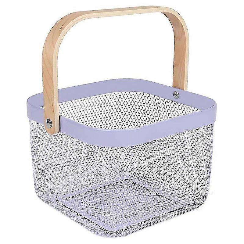 Metal Mesh Basket, Multi-Functional Hanging Kitchen Baskets Fruit Basket with Handle for Kitchen Bathroom Picnic