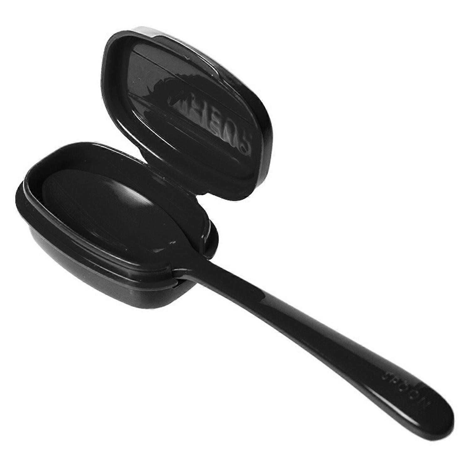 1 Set Eating Spoon Dust-proof Food Grade Ergonomic Design Pick Up with Lid Multi-purpose Portable