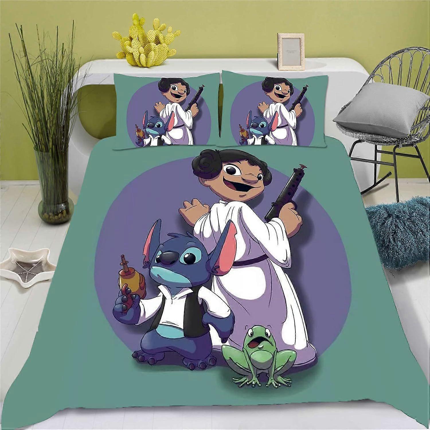 Lilo &; Stitch Cartoon Barnas Bedding Set D Multicolor