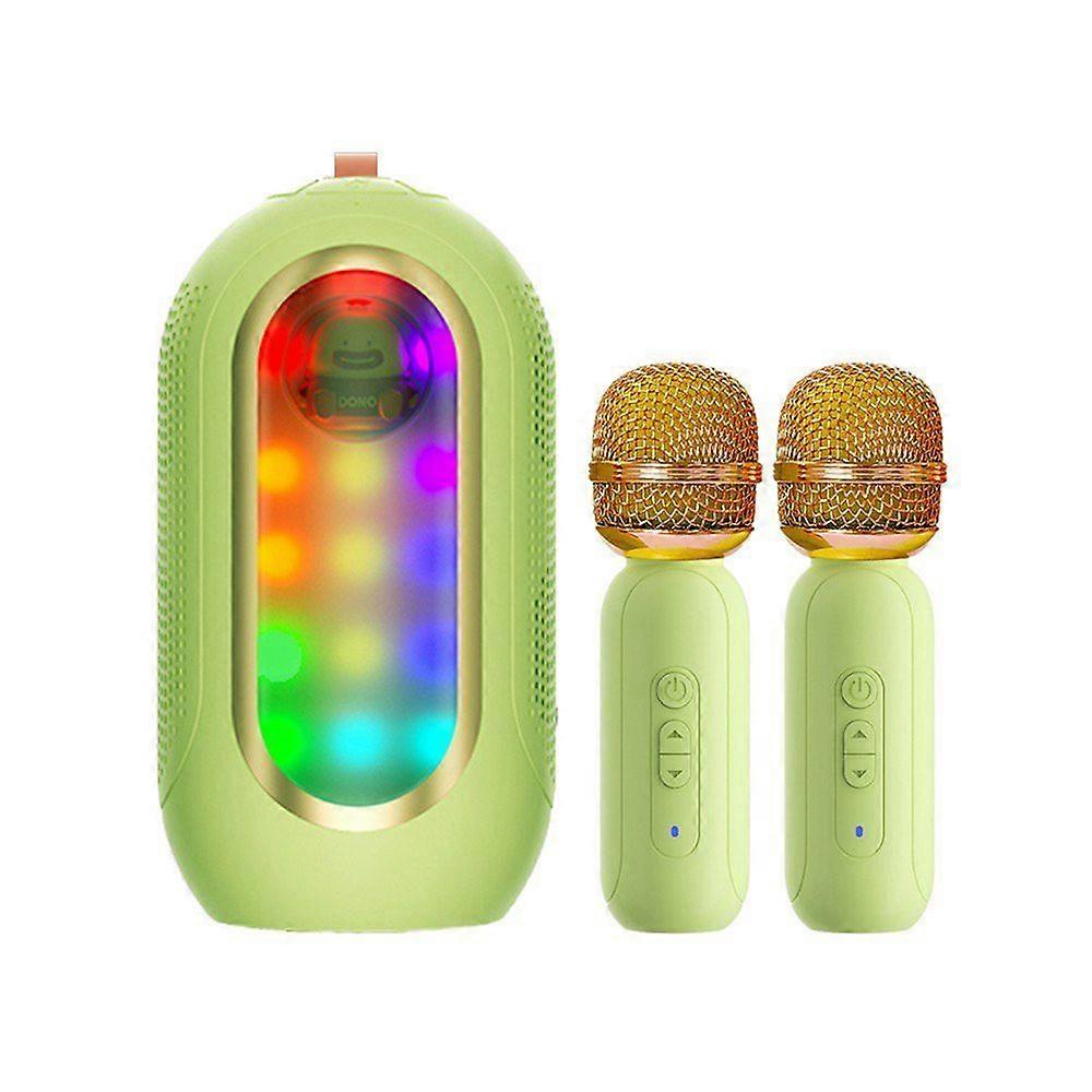 1 Set Karaoke Speaker with Microphones Clear Sound Bluetooth-compatible 5.3 Portable Karaoke Loudspeaker for Home