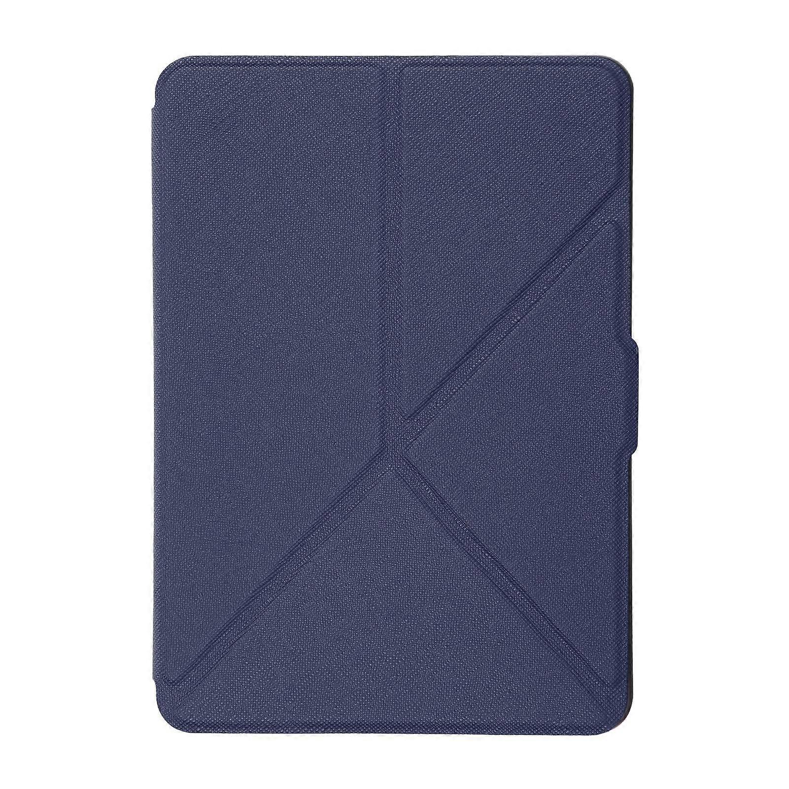 Protective Case Deformed Cross Pattern EBook Reader PU Leather Cover for Kindle Paperwhite1/2/3(Dark Blue )