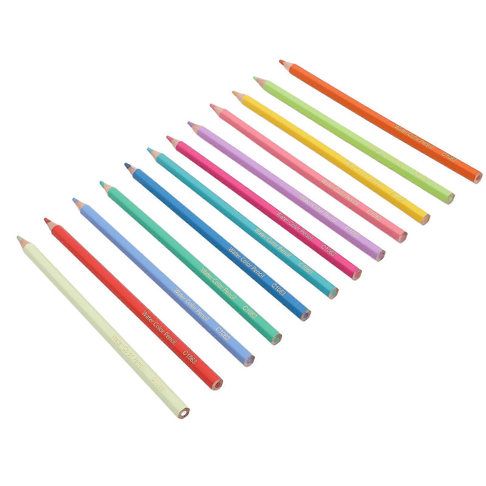 12-Color Pencil Set: Hex Anti-Slip Wooden Handle for Writing, Calligraphy & Journaling