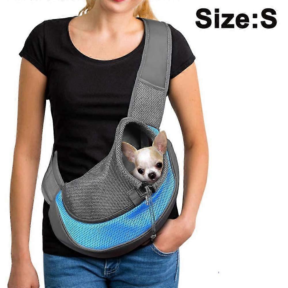 Breathable Mesh Pet Dog Sling Carrier, Hands-free Adjustable Padded Strap Single Shoulder Bag For Dogs And Cats