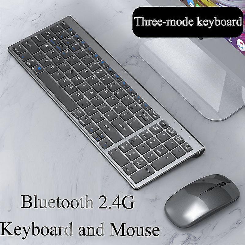 Wireless Bluetooth Keyboard Three-mode Silent Full-size Keyboard and Mouse Combo Set pentru notebook Laptop Desktop PC Tablet