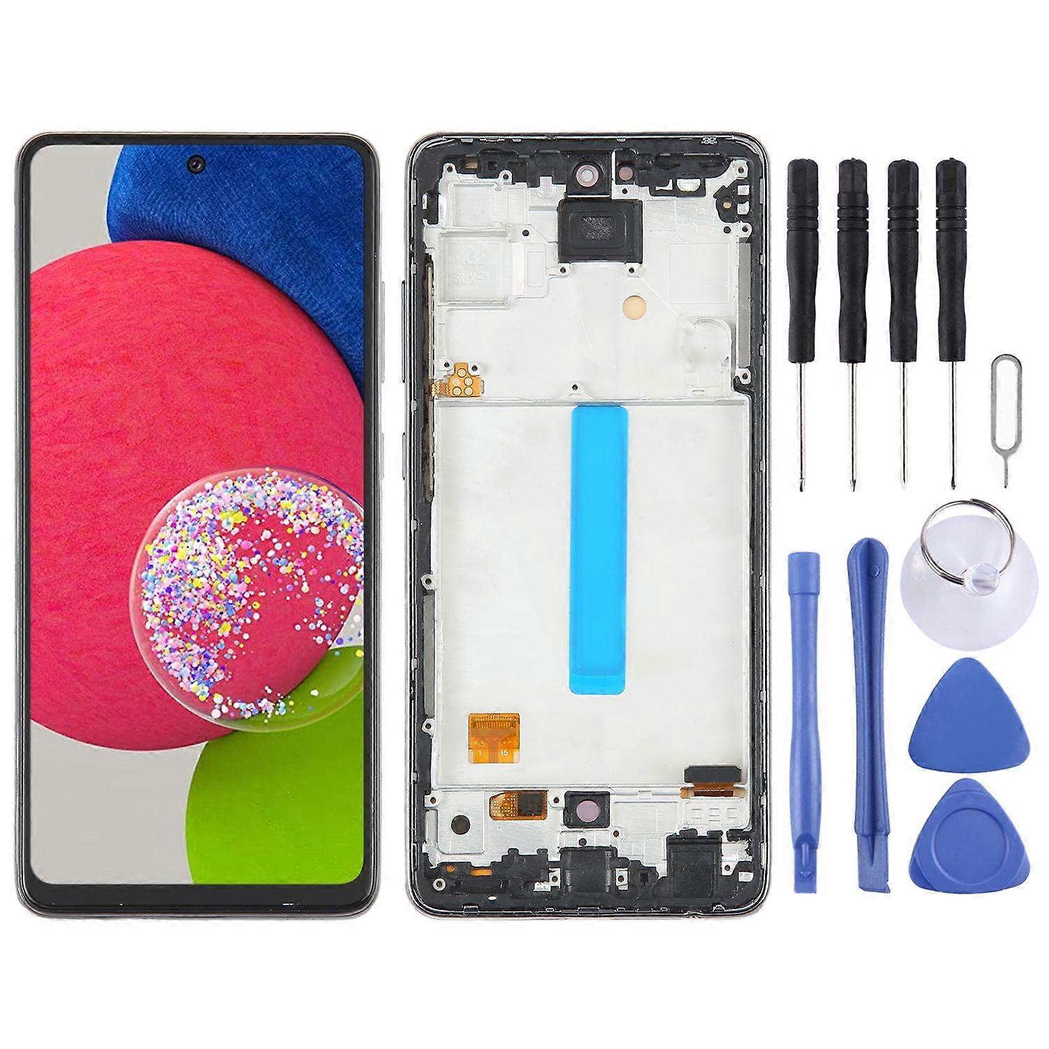 For Samsung Galaxy A52s 5G OLED LCD Display Unit with Frame Touch Replacement Part Black