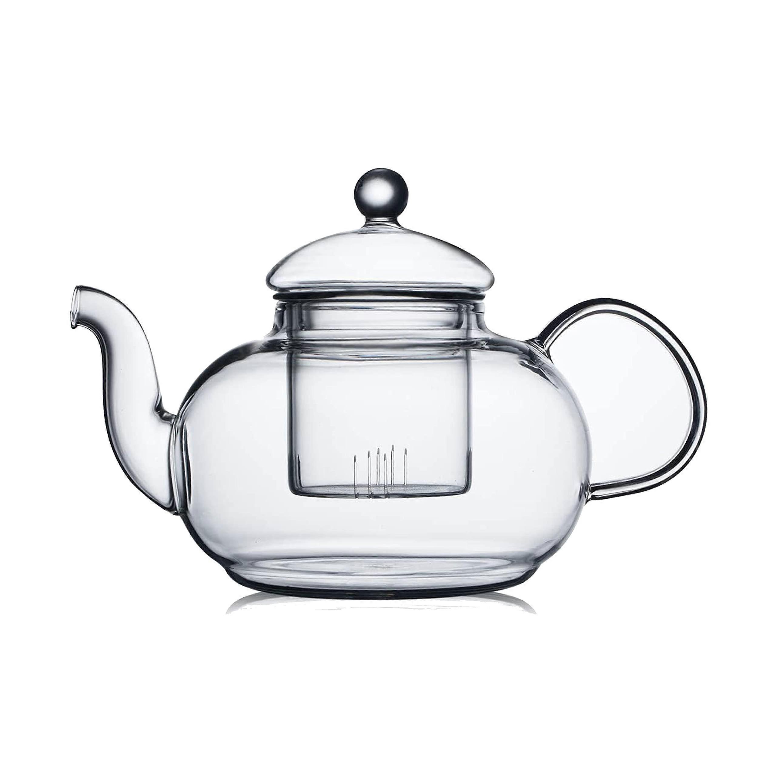 Glass Teapot Stovetop Safe 600ML Borosilicate Glass with Removable Infuser for Loose and Blooming Tea