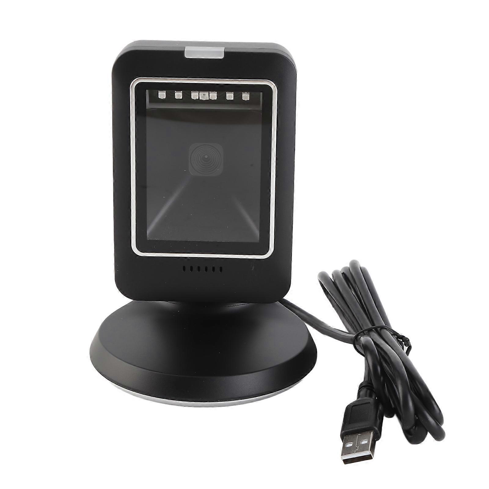 2D Hands Free Barcode Scanner QR Barcode Omnidirectional USB Wired Desktop Reader for Retail Store Supermarket