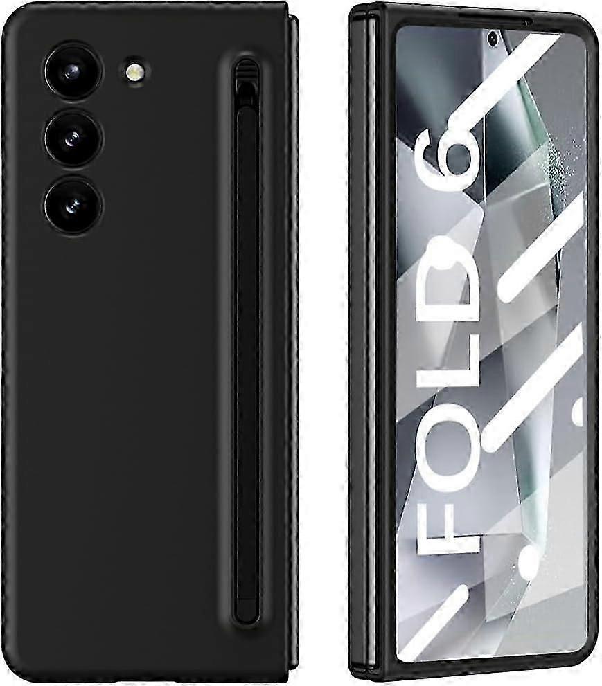 For Samsung Galaxy Z Fold 6 Case with Pen & Screen Protector, Robust Z Fold 6 Case with Spring Loaded Slim S-Pen Holder