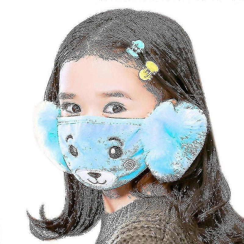 3pcs Winter Kids Face Mask With Earmuffs