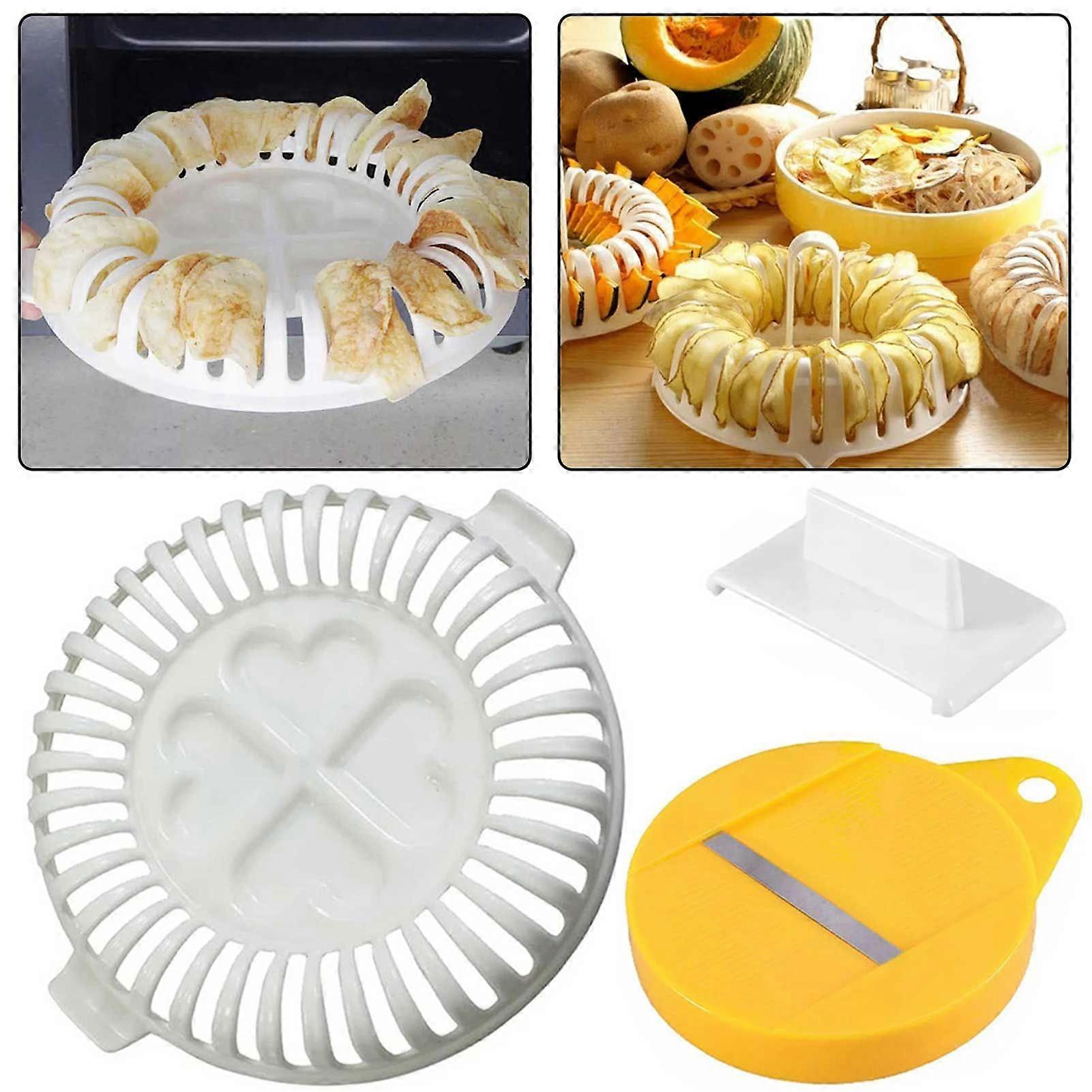 Microwave Potato Chip Maker A Complete Chip Making Set Non Oil Food Grade Crisp Baking Tray for Home