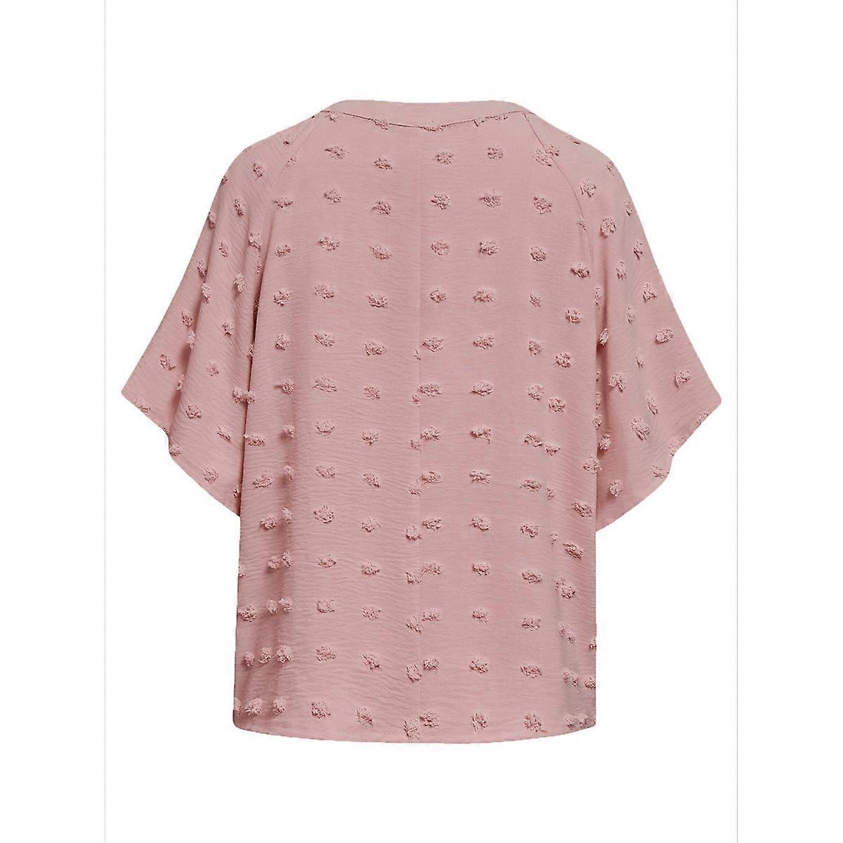 Chemises à pompons à col en V rose M