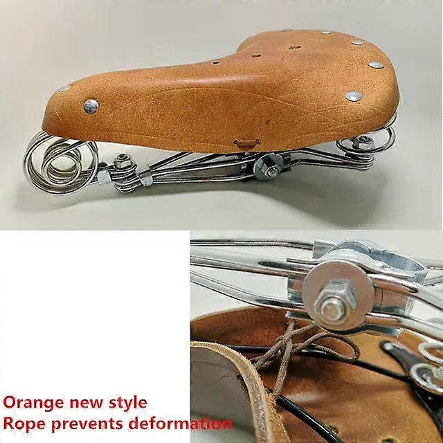 Traditional Old Style Bicycle Saddle Riveting Cow Leather Seat Road Bike Standard MTB Vintage Cushion Cycling Part