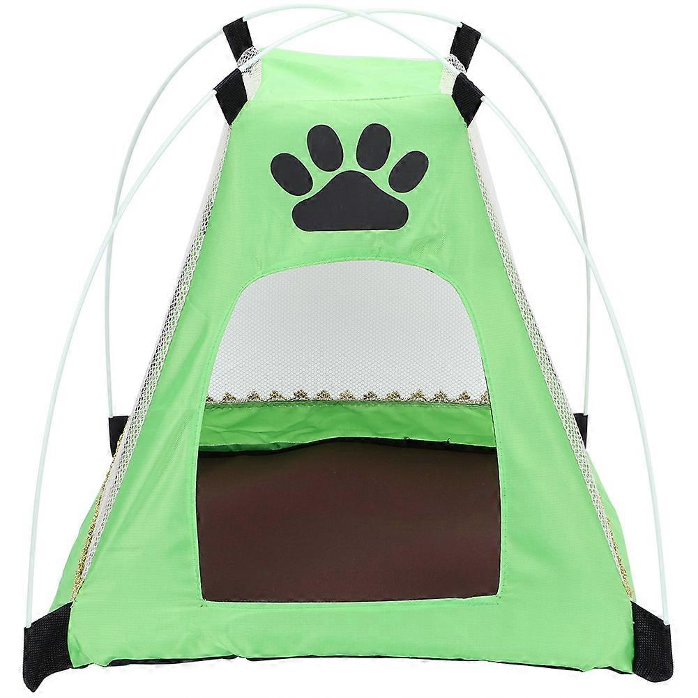 Foldable Metal Frame Pet Dog Cat Tent Summer House Sleeping Bed for Indoor Outdoor Use, Portable and Lightweight Design