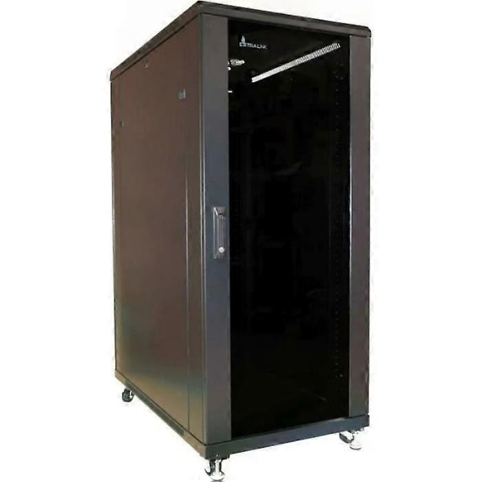 Self-Supporting Rack Shelf - ExtraLink - EX.11366 - 27U - Black Color - 600 mm Width