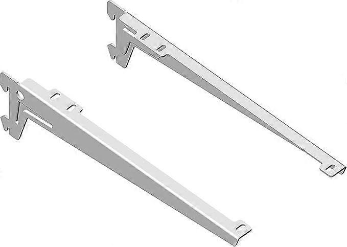 Set of 2 shelf brackets for 1 row rack, white 28 cm