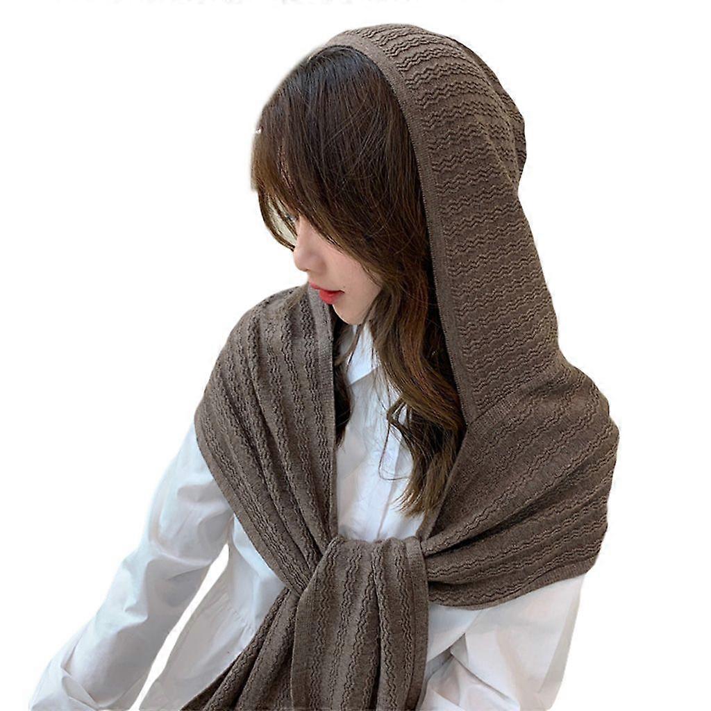 Ebeveyn-çocuk Kış Örgü Kapüşonlu Eşarp Başörtüsü Boyun Isıtıcı Hoodie Şapka Şal