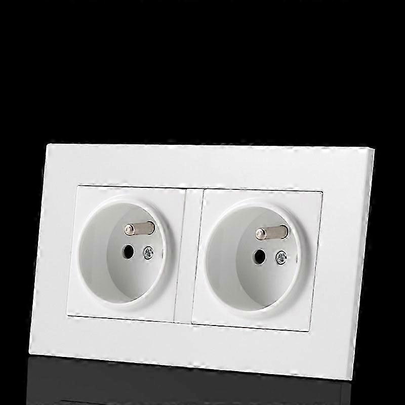 Doble enchufe precableado 2P+E 16A Blanco