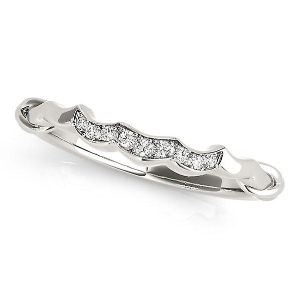14k Wit Goud Sint-Jakobsschelp Trouwring 1/20 cttw
